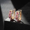 image:imageAustrian Crystal 14K Gold Plated Huggie Hoop Earrings for Women  14K gold plated brassround Austrian crystalgift boxPink