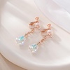 image:imageAustrian Crystal Baroque Drop Clip On Dangle Earrings for Women Non Pierced 14K Rose Gold Plated Hypoallergenic JewelryAurora Borealis
