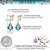 image:imageAustrian Crystal Baroque Drop Clip On Dangle Earrings for Women Non Pierced 14K Rose Gold Plated Hypoallergenic JewelryBermuda Blue