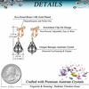 image:imageAustrian Crystal Baroque Drop Clip On Dangle Earrings for Women Non Pierced 14K Rose Gold Plated Hypoallergenic JewelryBlack