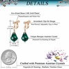 image:imageAustrian Crystal Baroque Drop Clip On Dangle Earrings for Women Non Pierced 14K Rose Gold Plated Hypoallergenic JewelryEmerald Green