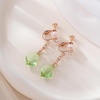 image:imageAustrian Crystal Baroque Drop Clip On Dangle Earrings for Women Non Pierced 14K Rose Gold Plated Hypoallergenic JewelryFern Green