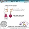 image:imageAustrian Crystal Baroque Drop Clip On Dangle Earrings for Women Non Pierced 14K Rose Gold Plated Hypoallergenic JewelryFuchsia