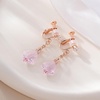 image:imageAustrian Crystal Baroque Drop Clip On Dangle Earrings for Women Non Pierced 14K Rose Gold Plated Hypoallergenic JewelryPink