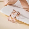 image:imageAustrian Crystal Baroque Drop Clip On Dangle Earrings for Women Non Pierced 14K Rose Gold Plated Hypoallergenic JewelryPink