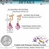 image:imageAustrian Crystal Baroque Drop Clip On Dangle Earrings for Women Non Pierced 14K Rose Gold Plated Hypoallergenic JewelryPink