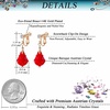 image:imageAustrian Crystal Baroque Drop Clip On Dangle Earrings for Women Non Pierced 14K Rose Gold Plated Hypoallergenic JewelryRed
