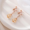 image:imageAustrian Crystal Baroque Drop Clip On Dangle Earrings for Women Non Pierced 14K Rose Gold Plated Hypoallergenic JewelryTopaz