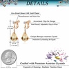 image:imageAustrian Crystal Baroque Drop Clip On Dangle Earrings for Women Non Pierced 14K Rose Gold Plated Hypoallergenic JewelryTopaz