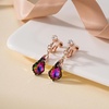 image:imageAustrian Crystal Baroque Drop Clip On Dangle Earrings for Women Non Pierced 14K Rose Gold Plated Hypoallergenic JewelryVitrail Medium