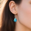 image:imageAustrian Crystal Baroque Drop Dangle Earrings for Women 925 Sterling Silver Hook Hypoallergenic JewelryAquamarine