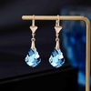 image:imageAustrian Crystal Baroque Drop Leverback Earrings for Women Fashion 14K Gold Plated Hypoallergenic JewelryAquamarine