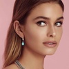 image:imageAustrian Crystal Baroque Drop Leverback Earrings for Women Fashion 14K Gold Plated Hypoallergenic JewelryBermuda Blue