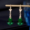 image:imageAustrian Crystal Baroque Drop Leverback Earrings for Women Fashion 14K Gold Plated Hypoallergenic JewelryEmerald