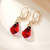 image:imageAustrian Crystal Baroque Drop Leverback Earrings for Women Fashion 14K Gold Plated Hypoallergenic JewelryRed