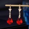 image:imageAustrian Crystal Baroque Drop Leverback Earrings for Women Fashion 14K Gold Plated Hypoallergenic JewelryRed