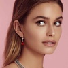 image:imageAustrian Crystal Baroque Drop Leverback Earrings for Women Fashion 14K Gold Plated Hypoallergenic JewelryRed