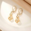 image:imageAustrian Crystal Baroque Drop Leverback Earrings for Women Fashion 14K Gold Plated Hypoallergenic JewelryTopaz