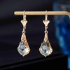 image:imageAustrian Crystal Baroque Drop Leverback Earrings for Women Fashion 14K Gold Plated Hypoallergenic JewelryTopaz