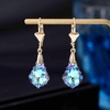 image:imageAustrian Crystal Baroque Drop Leverback Earrings for Women Fashion 14K Gold Plated Hypoallergenic JewelryVitrail Light