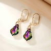 image:imageAustrian Crystal Baroque Drop Leverback Earrings for Women Fashion 14K Gold Plated Hypoallergenic JewelryVitrail Medium