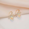 image:imageAustrian Crystal Bow Knot Dangle Drop Earrings for Women  cube austrian crystalCute bowknot ribbon14K gold plated brassgift boxsparkle CZAurora Borealis