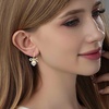 image:imageAustrian Crystal Bow Knot Dangle Drop Earrings for Women  cube austrian crystalCute bowknot ribbon14K gold plated brassgift boxsparkle CZAurora Borealis