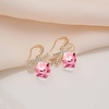 image:imageAustrian Crystal Bow Knot Dangle Drop Earrings for Women  cube austrian crystalCute bowknot ribbon14K gold plated brassgift boxsparkle CZPink