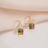 image:imageAustrian Crystal Bow Knot Dangle Drop Earrings for Women  cube austrian crystalCute bowknot ribbon14K gold plated brassgift boxsparkle CZRainbow