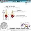 image:imageAustrian Crystal Bow Knot Dangle Drop Earrings for Women  cube austrian crystalCute bowknot ribbon14K gold plated brassgift boxsparkle CZRed