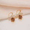 image:imageAustrian Crystal Bow Knot Dangle Drop Earrings for Women  cube austrian crystalCute bowknot ribbon14K gold plated brassgift boxsparkle CZTopaz