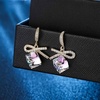 image:imageAustrian Crystal Bow Knot Dangle Drop Earrings for Women  cube austrian crystalCute bowknot ribbon14K gold plated brassgift boxsparkle CZVitrail Light