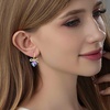 image:imageAustrian Crystal Bow Knot Dangle Drop Earrings for Women  cube austrian crystalCute bowknot ribbon14K gold plated brassgift boxsparkle CZVitrail Light