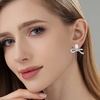 image:imageAustrian Crystal Bow Studs Drop Earrings for Women  14K gold plated brassCute ribbon bowrectangle crystalButterfly Claspgift boxAurora BorealisWhite Gold Tone