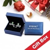 image:imageAustrian Crystal Bow Studs Drop Earrings for Women  14K gold plated brassCute ribbon bowrectangle crystalButterfly Claspgift boxFern GreenWhite Gold Tone