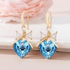 image:imageAustrian Crystal Bowknot Heart Drop Dangle Earrings for Women Fashion 14K Gold Plated Hypoallergenic JewelryAquamarine