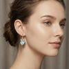 image:imageAustrian Crystal Bowknot Heart Drop Dangle Earrings for Women Fashion 14K Gold Plated Hypoallergenic JewelryAquamarine