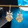 image:imageAustrian Crystal Bowknot Heart Drop Dangle Earrings for Women Fashion 14K Gold Plated Hypoallergenic JewelryAurora Borealis