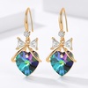 image:imageAustrian Crystal Bowknot Heart Drop Dangle Earrings for Women Fashion 14K Gold Plated Hypoallergenic JewelryRainbow