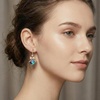 image:imageAustrian Crystal Bowknot Heart Drop Dangle Earrings for Women Fashion 14K Gold Plated Hypoallergenic JewelryRainbow