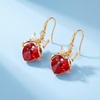 image:imageAustrian Crystal Bowknot Heart Drop Dangle Earrings for Women Fashion 14K Gold Plated Hypoallergenic JewelryRed