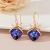 image:imageAustrian Crystal Bowknot Heart Drop Dangle Earrings for Women Fashion 14K Gold Plated Hypoallergenic JewelryViolet