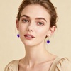 image:imageAustrian Crystal Bowknot Heart Drop Dangle Earrings for Women Fashion 14K Gold Plated Hypoallergenic JewelryViolet
