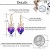 image:imageAustrian Crystal Bowknot Heart Drop Dangle Earrings for Women Fashion 14K Gold Plated Hypoallergenic JewelryViolet