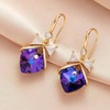 image:imageAustrian Crystal Bowknot Heart Drop Dangle Earrings for Women Fashion 14K Gold Plated Hypoallergenic JewelryViolet