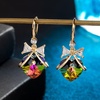 image:imageAustrian Crystal Bowknot Heart Drop Dangle Earrings for Women Fashion 14K Gold Plated Hypoallergenic JewelryVitrail Medium