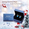 image:imageAustrian Crystal Christmas Reindeer Stud Earrings for Women  14K gold plated brassCute Reindeerball crystalButterfly Claspgift boxAquamarine