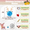 image:imageAustrian Crystal Christmas Reindeer Stud Earrings for Women  14K gold plated brassCute Reindeerball crystalButterfly Claspgift boxAquamarine