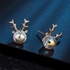 image:imageAustrian Crystal Christmas Reindeer Stud Earrings for Women  14K gold plated brassCute Reindeerball crystalButterfly Claspgift boxAurora Borealis
