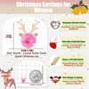 image:imageAustrian Crystal Christmas Reindeer Stud Earrings for Women  14K gold plated brassCute Reindeerball crystalButterfly Claspgift boxPink